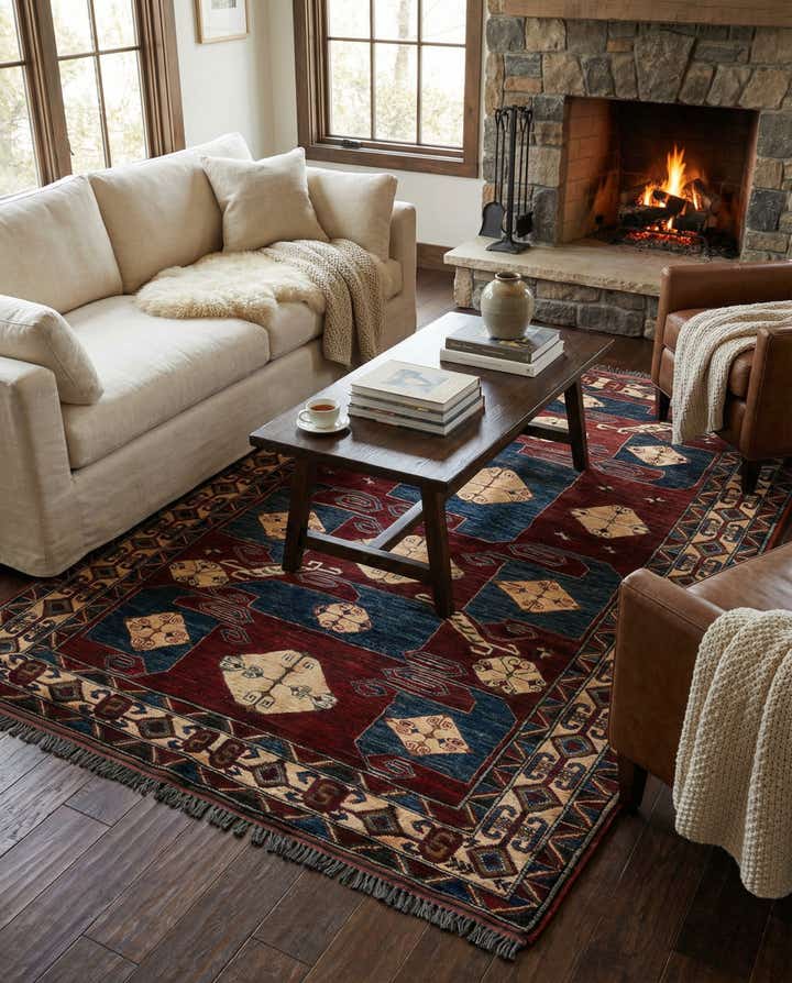 5' x 7' 5 Hand Knotted Kazak Wool Rug