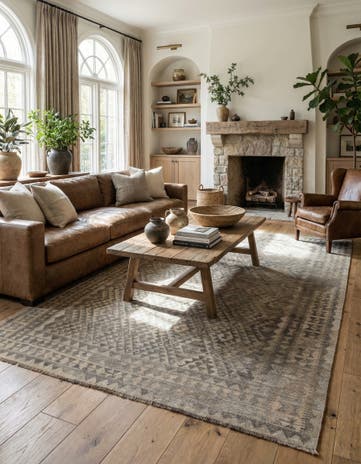 6' 9 x 9' 10 Hand Woven Kilim Maymana Wool Rug