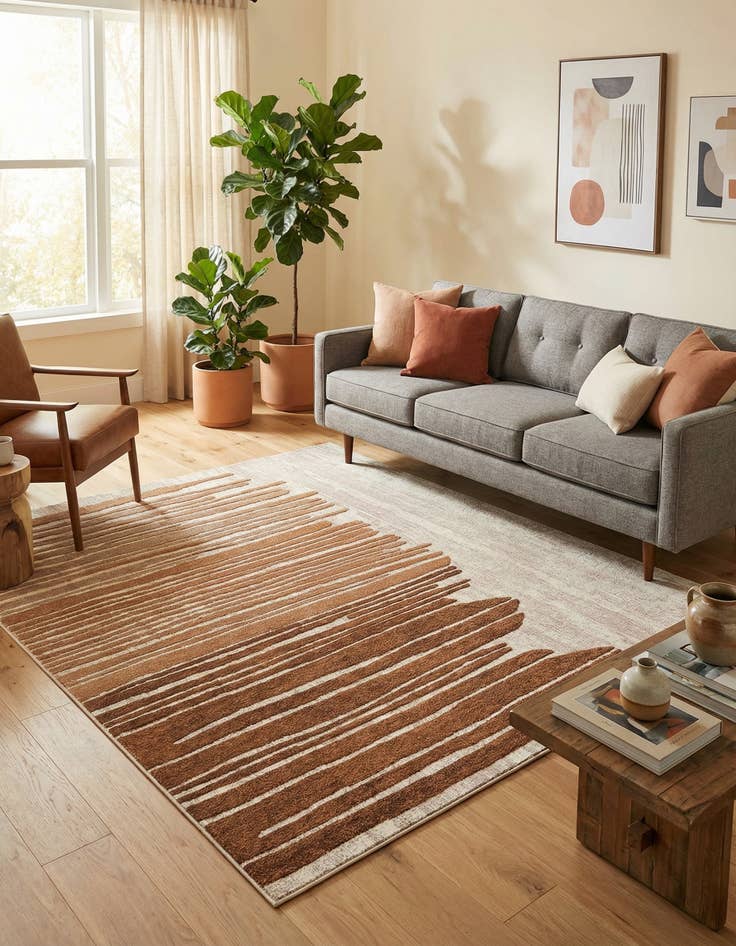 Detail image of  7' 10 x 7' 10  Washable Modern Indoor / Outdoor Square Rug