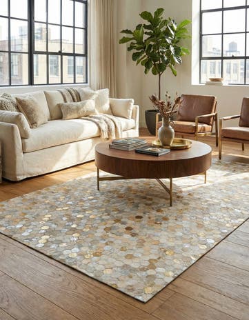 5' 2 x 8' 1 Cowhide - Patchwork Rug