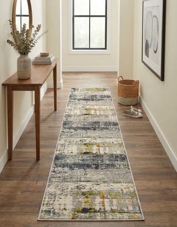 Gray Washable Theia Runner Rug