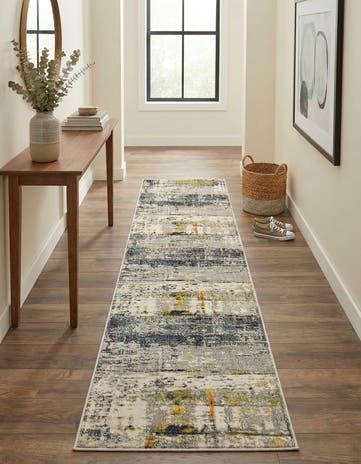 Gray Washable Theia Runner Rug