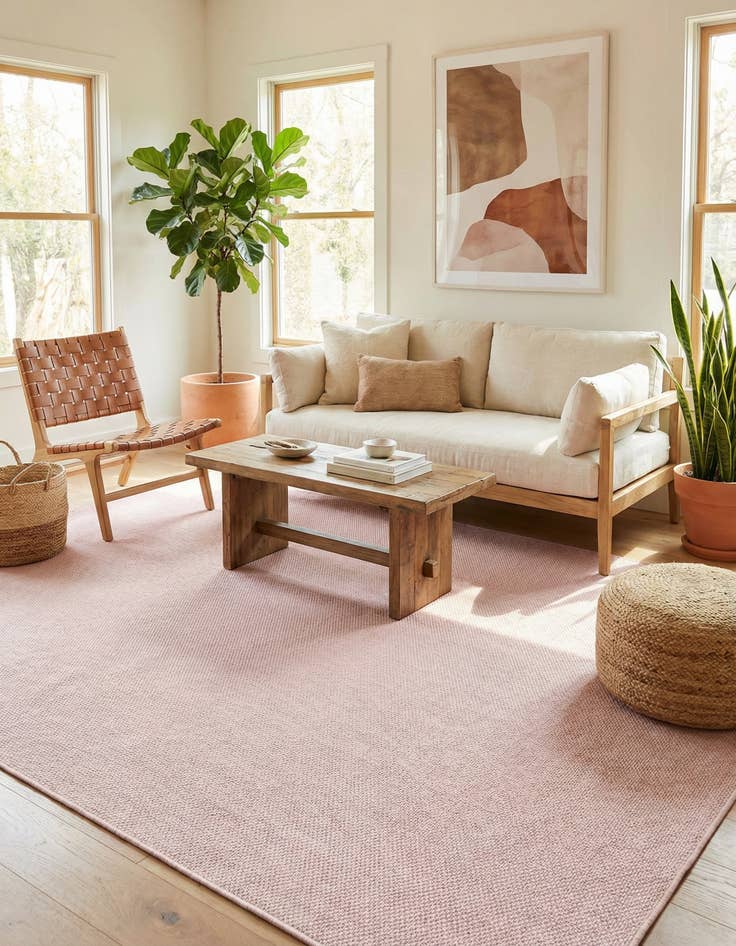 Detail image of 10' x 13'  Washable Solid Indoor / Outdoor Rug