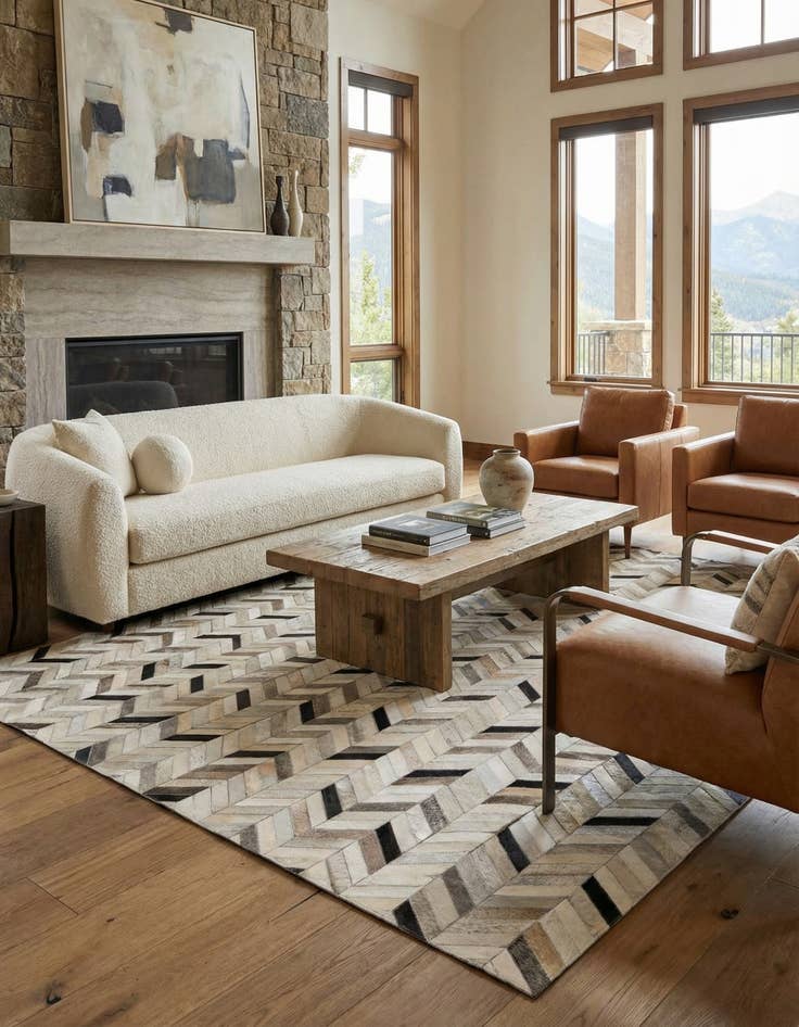 Detail image of 5' 3 x 8' 2 Cowhide Rug