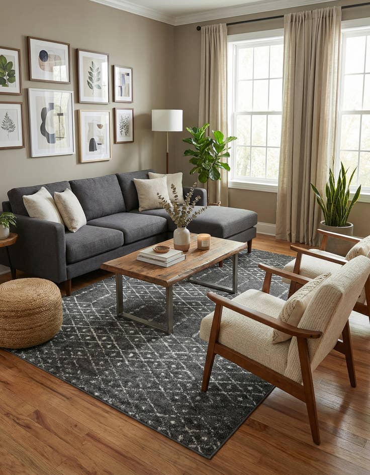 Detail image of  5' 3 x 8' Paxon Trellis Rug