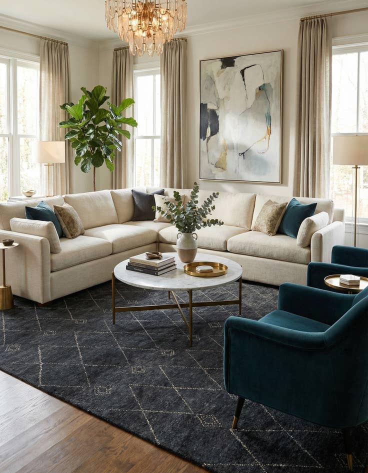 Detail image of 9' 1 x 11'  Hand Knotted Darya Rug