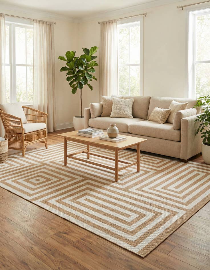 Detail image of 9' x 12'  Washable Modern Indoor / Outdoor Rug