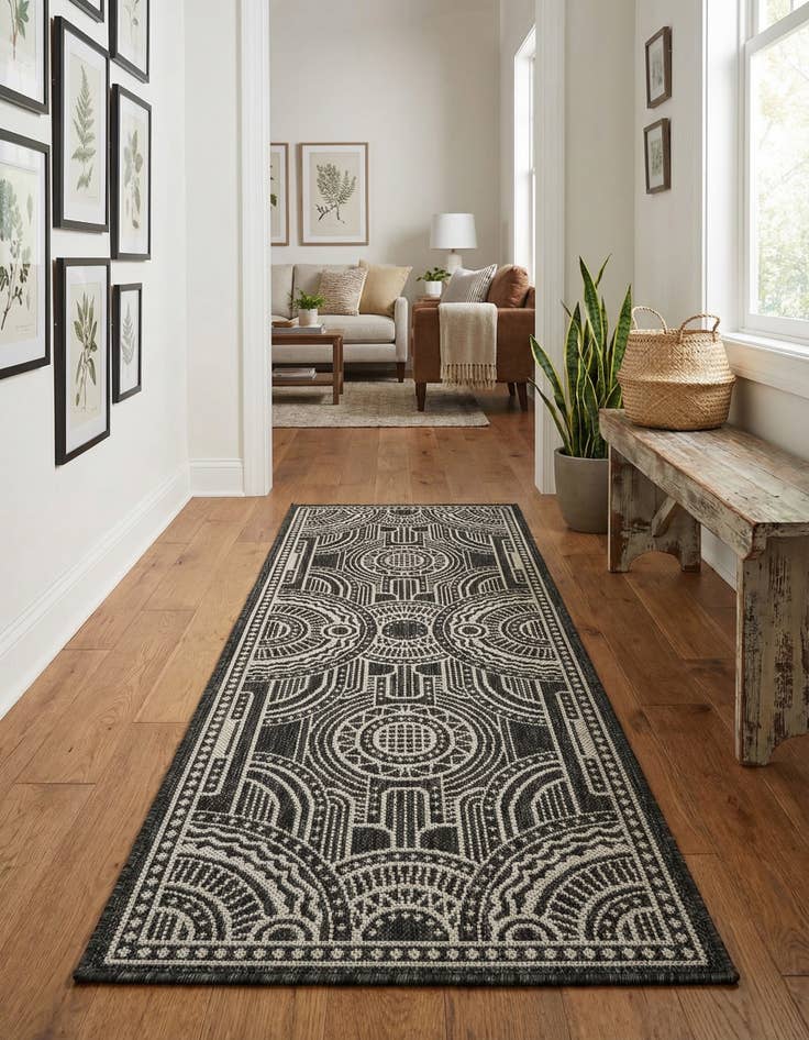 Detail image of 2' x 5' 3 Easy-Clean Traditional Indoor / Outdoor Runner Rug
