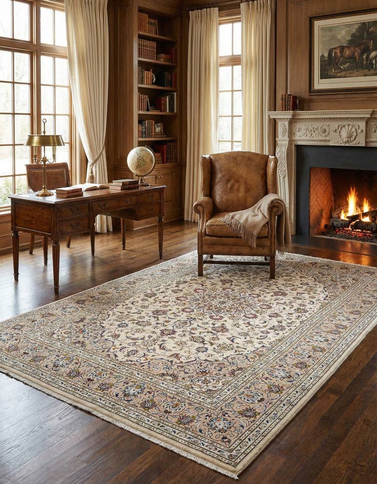 Detail image of 6' 5 x 9' 11 Kashan Wool Rug