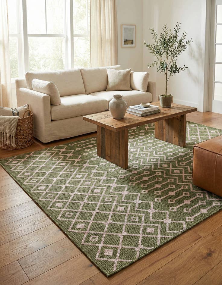 Detail image of 7' x 10' Easy-Clean Trellis Indoor / Outdoor Rug