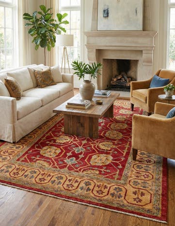 6' 6 x 10' Hand Knotted Ziegler Wool Rug