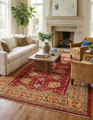 6' 6 x 10' Hand Knotted Ziegler Wool Rug