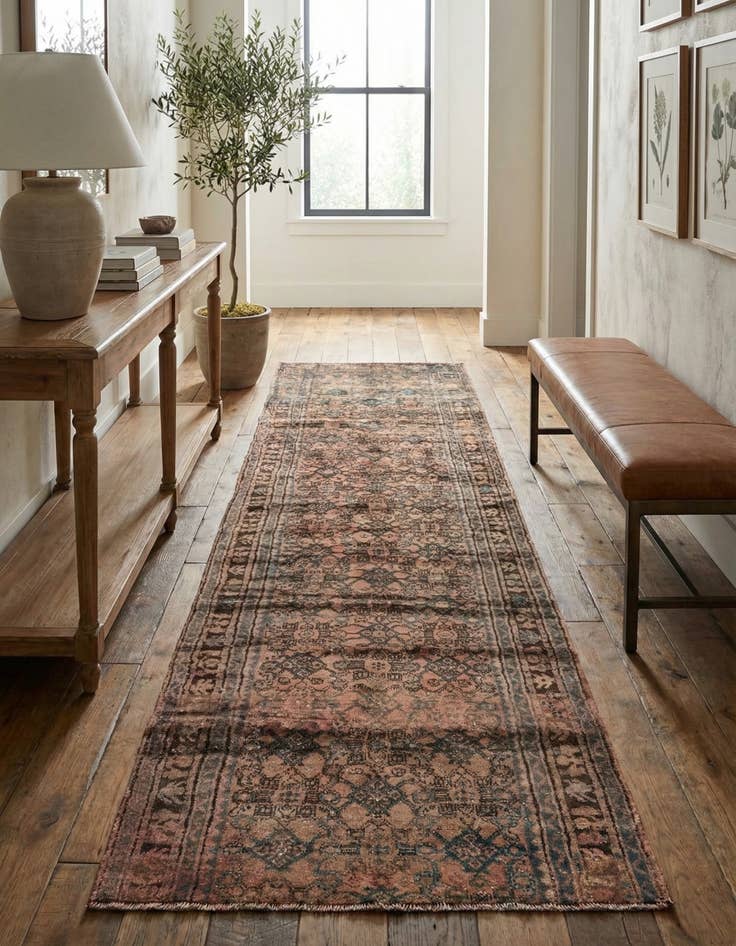 Detail image of 3' 9 x 12' 2  Hand Knotted Ultra Vintage Persian Wool Runner Rug