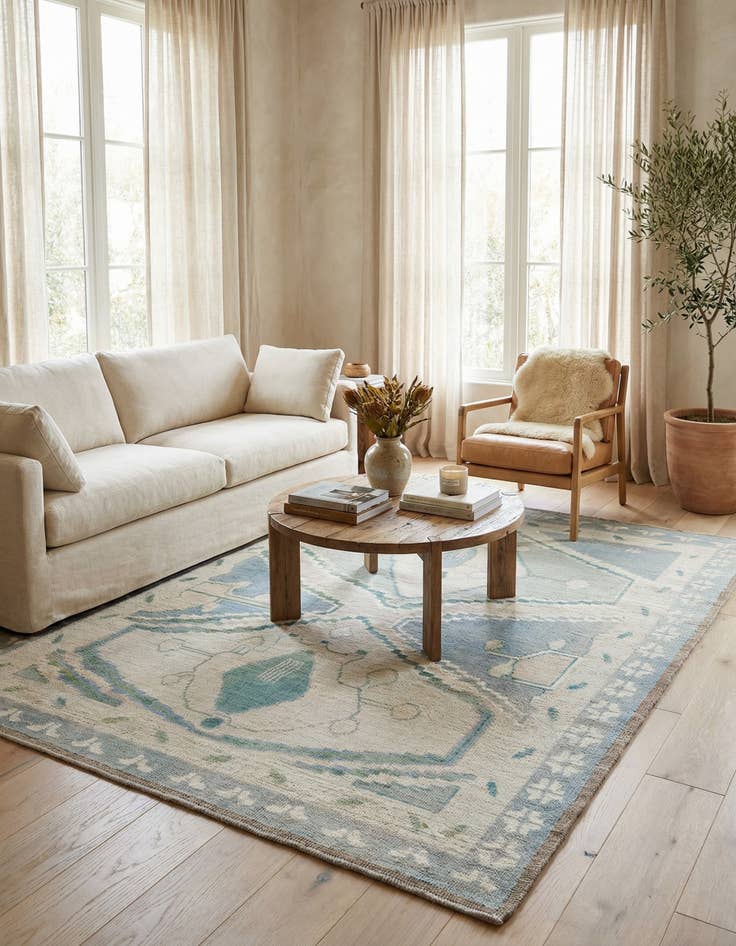 Detail image of 8' 8 x 10'  Hand Knotted Moroccan Wool Rug