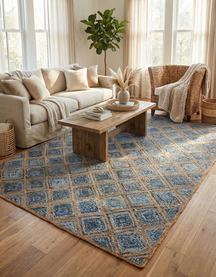 Detail image of 9' x 12' 2  Hand Braided Jute Rug