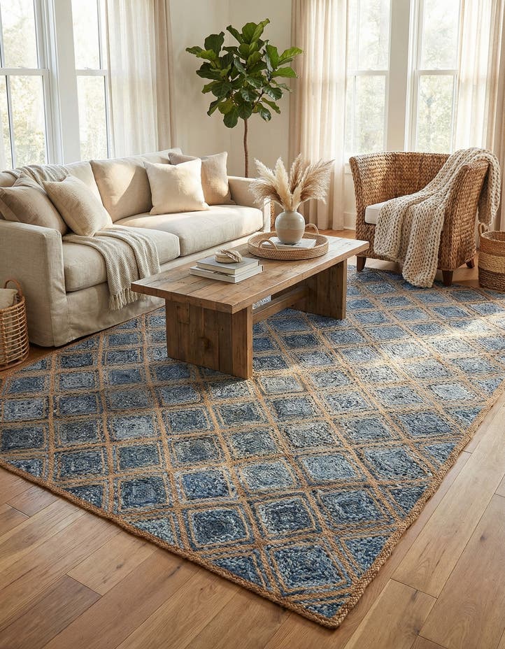 9' x 12' 2 Handmade Braided Jute Rug