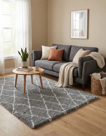 Gray Moroccan Shag Rug