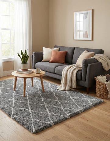 Gray Moroccan Shag Rug