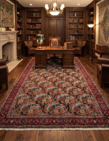 8' x 11' 3 Ardabil Wool Rug