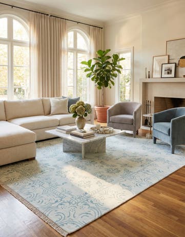 6' 7 x 9' 11 Hand Knotted Darya Wool Rug