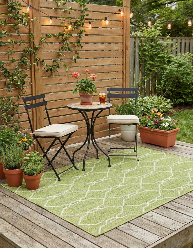 Detail image of  4' x 6'  Washable Lattice Indoor / Outdoor Rug