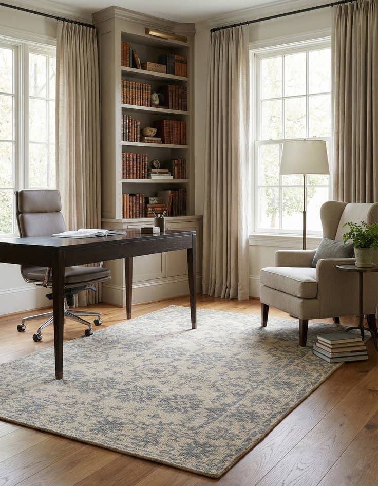 Detail image of 4' 9 x 6' 10 Hand Knotted Luna Wool Rug