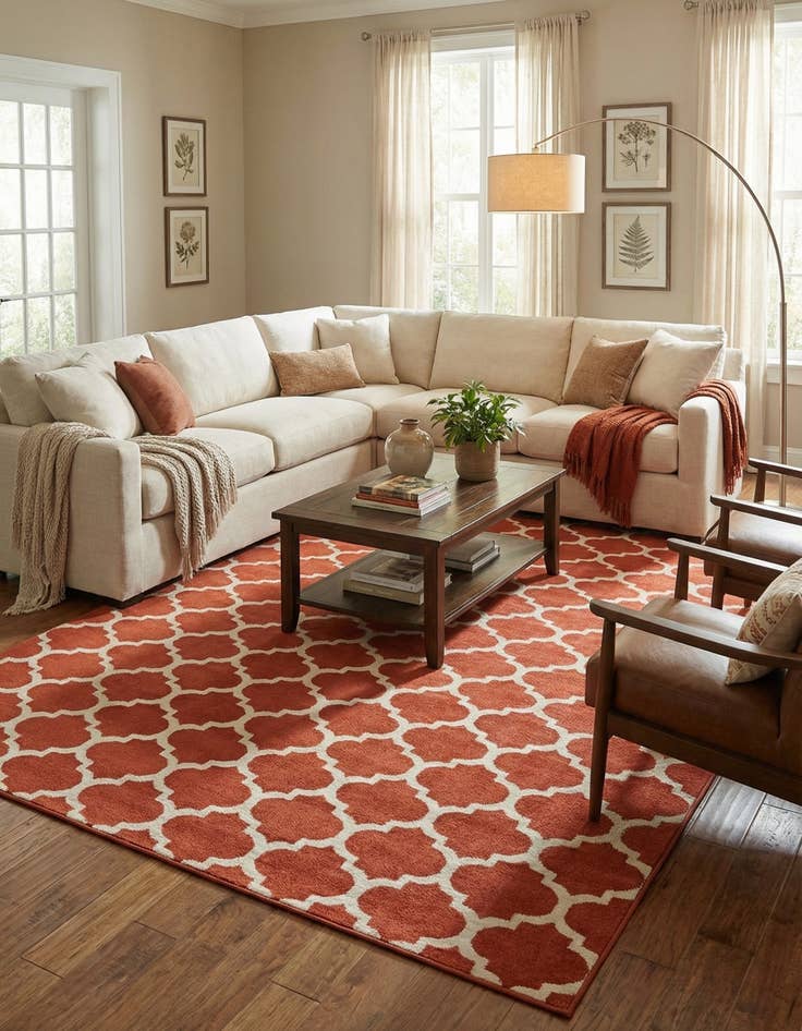 Detail image of  10' 6 x 16' 5 Lattice Rug