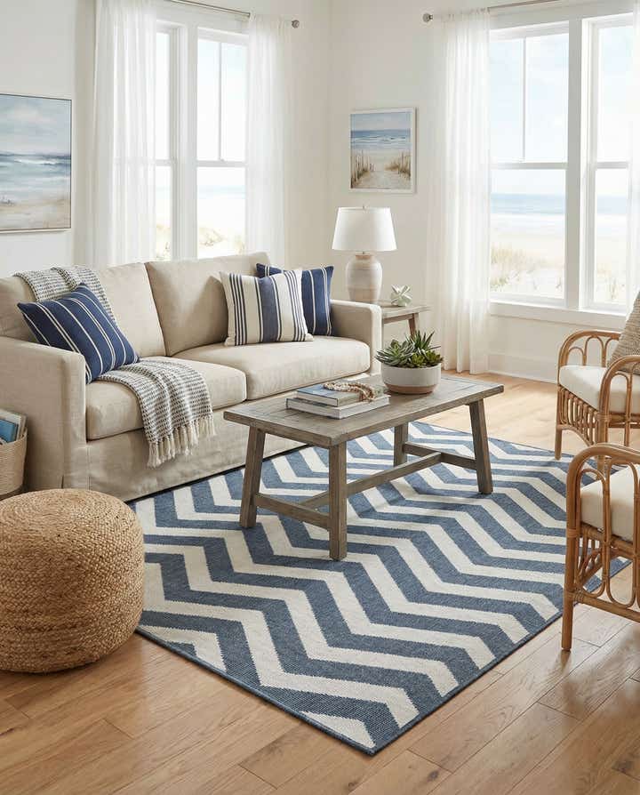 4' x 6' Easy-Clean Coastal Indoor / Outdoor Rug