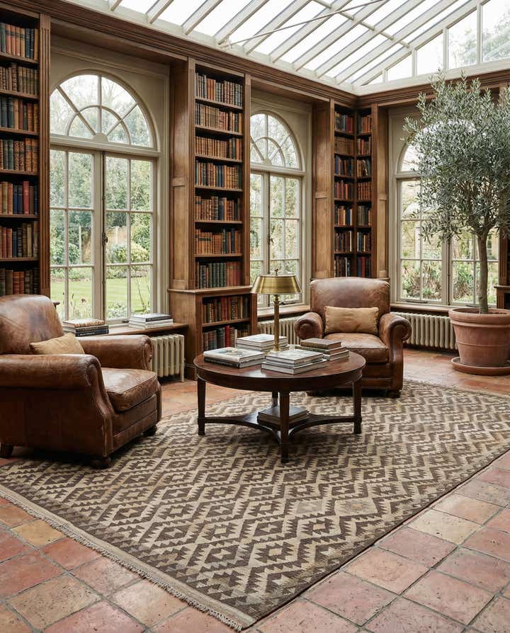 6' 6 x 10' Hand Woven Kilim Maymana Wool Rug