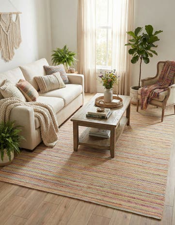 Hand Woven Happy Rugs Rainbow Weave
