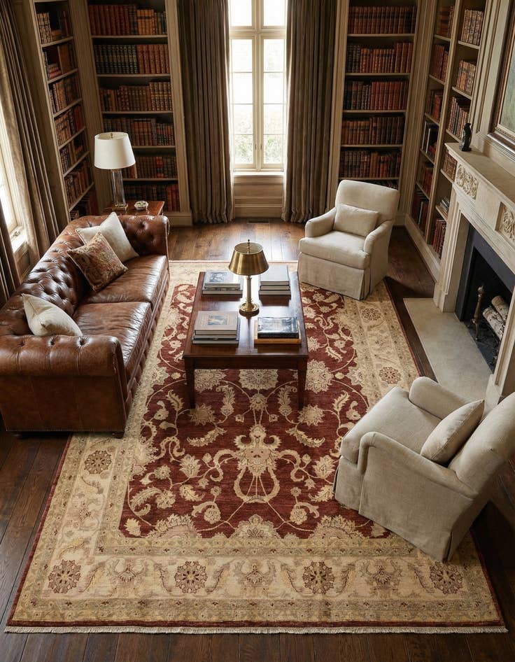 Detail image of 7' 3 x 10' 4  Hand Knotted Peshawar Ziegler Rug