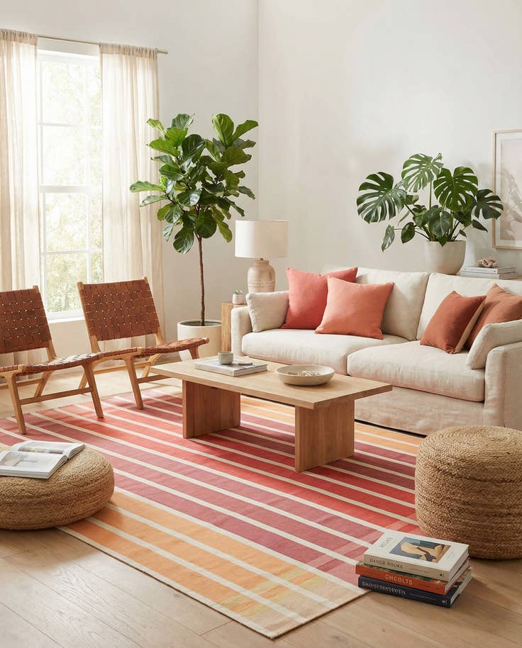 Detail image of 9' x 12' Easy-Clean Ribbon Indoor / Outdoor Rug