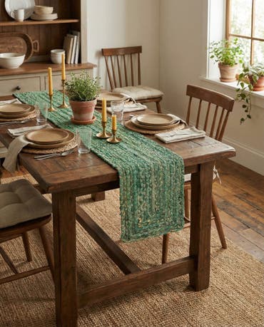  1' 2 x 5' 1 Braided Chindi Table Runner Rug