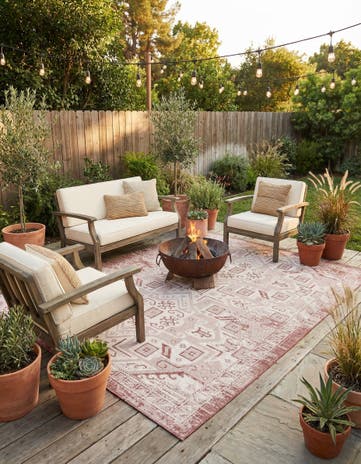 7' x 10' Easy-Clean Aztec Indoor / Outdoor Rug