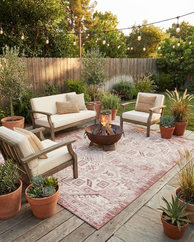 Detail image of 7' x 10' Easy-Clean Aztec Indoor / Outdoor Rug