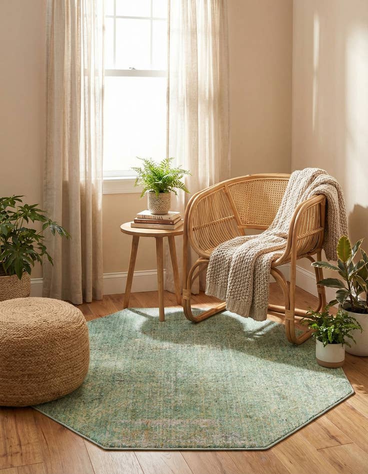 Detail image of 4' x 4' Aqua Octagon Rug