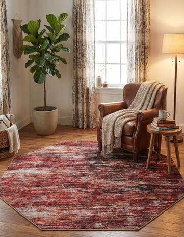 Rust Red Asha Octagon Rug