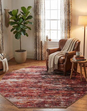 Rust Red Asha Octagon Rug