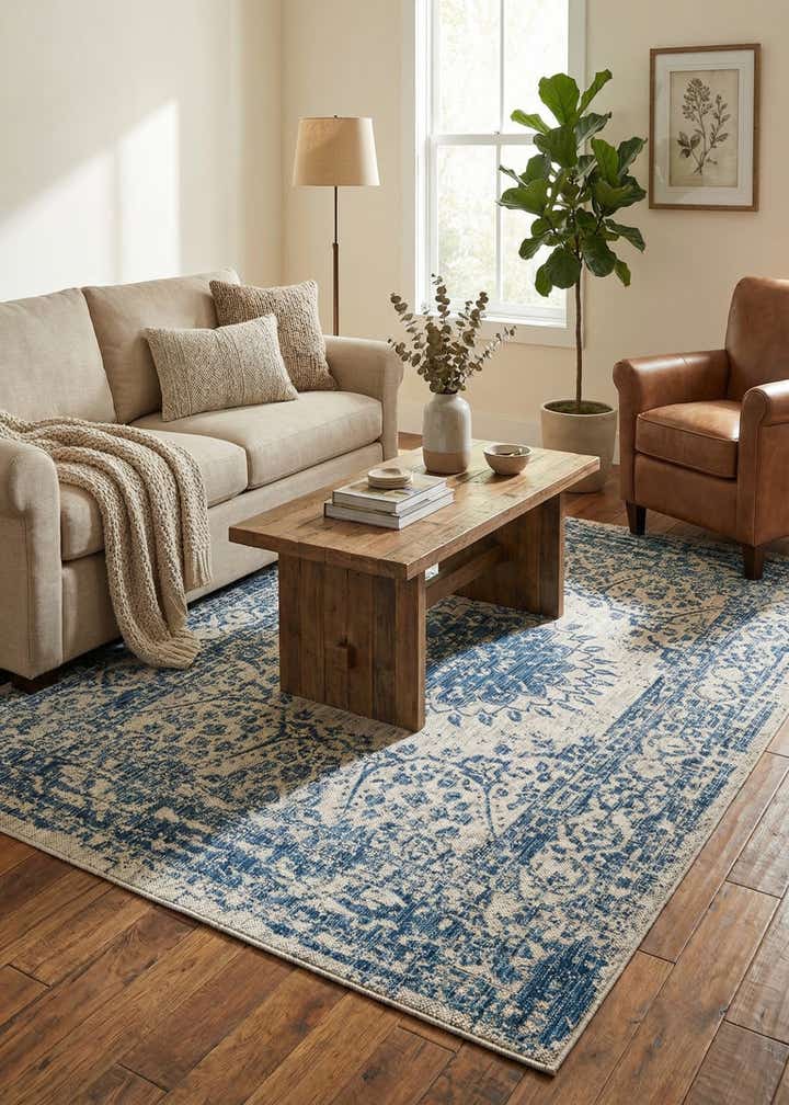 5' 3 x 8' Easy-Clean Traditional Indoor / Outdoor Rug