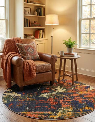5' 3 x 5' 3 Washable Haerfest Round Rug