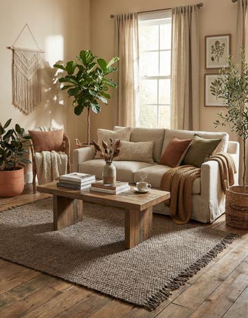 Gray Hand Woven Chunky Jute Rug