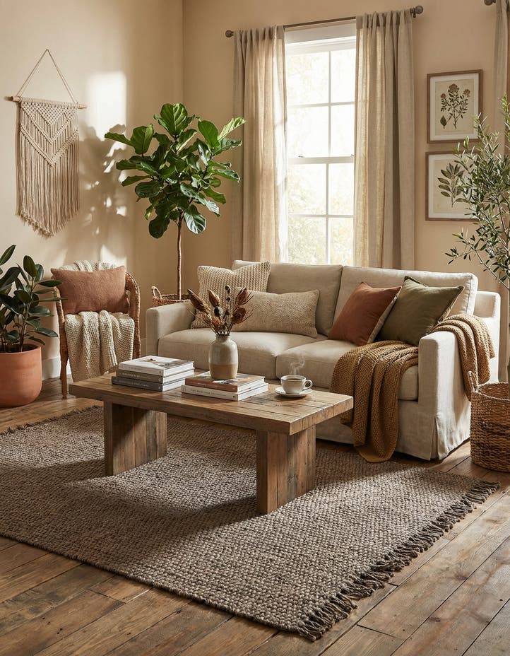 7' 1 x 10' Hand Woven Chunky Jute Rug