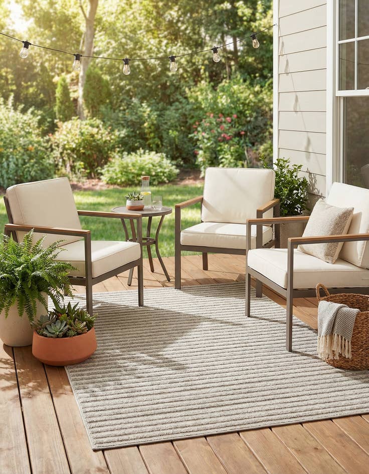 Detail image of 4' x 6' Easy-Clean Sabrina Soto Indoor / Outdoor Rug