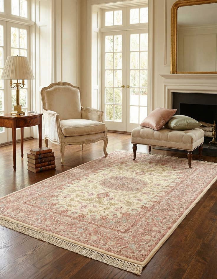 Detail image of 3' 3 x 5' Ghom Silk Rug