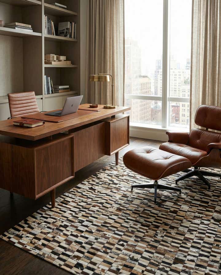 5' 3 x 8' Cowhide - Patchwork Rug