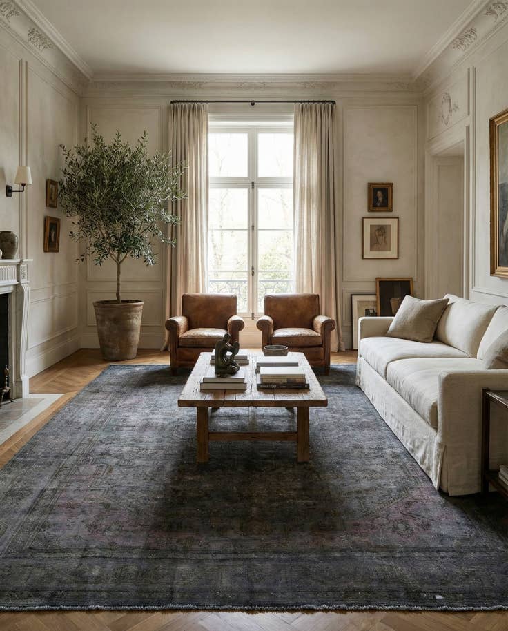 Detail image of 8' 4 x 11' Hand Knotted Ultra Vintage Persian Wool Rug