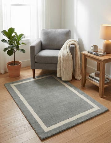 Earl Gray Jill Zarin Border Wool Rug