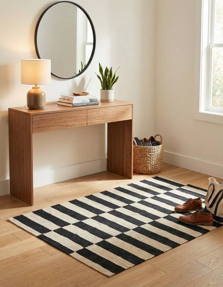 Detail image of 2' 8 x 3' 9  Hand Woven Kilim Modern Wool Rug