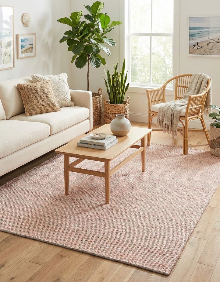 5' 1 x 8' Hand Woven Seaside Pearl Jute Rug