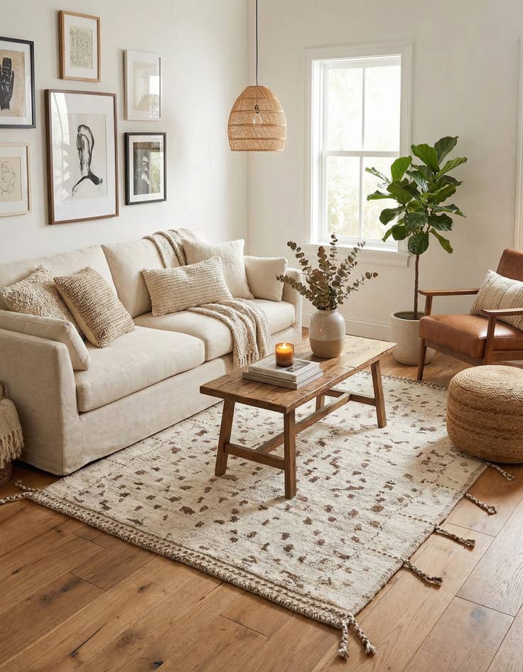 Detail image of 5' 2 x 7' 4  Hand Knotted Moroccan Wool Rug